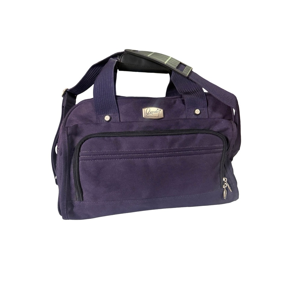 Ricardo Beverly Hills Duffel Bag Purple Canvas Travel Carry On Shoulder Strap